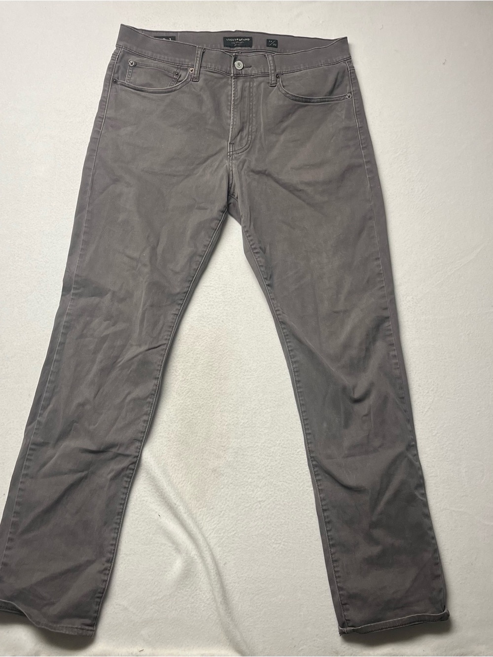 Lucky Brand Men’s Slim Straight Gray Cotton Denim Jeans Mid Rise 5-Pocket